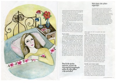 Illustration for Psychologie Magazine about depression and medication.